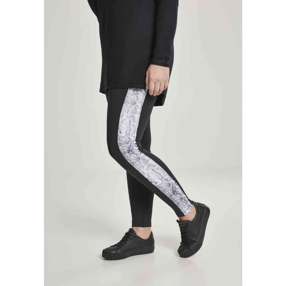 Urban Classics - Side Striped Pattern Leggings - Noir/Blanc